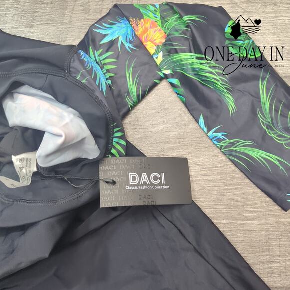 Daci Long Sleeve Rashguard Tankini Swimsuit Size S - Picture 3 of 5